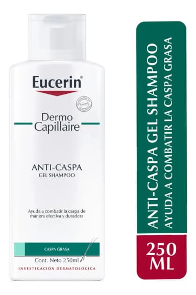 Eucerin DermoCapillaire Shampoo Anticaspa Grasa Dermatitis Seborreica Cuero Cabelludo Sensible Reduce Picazon Control Caspa 250ml