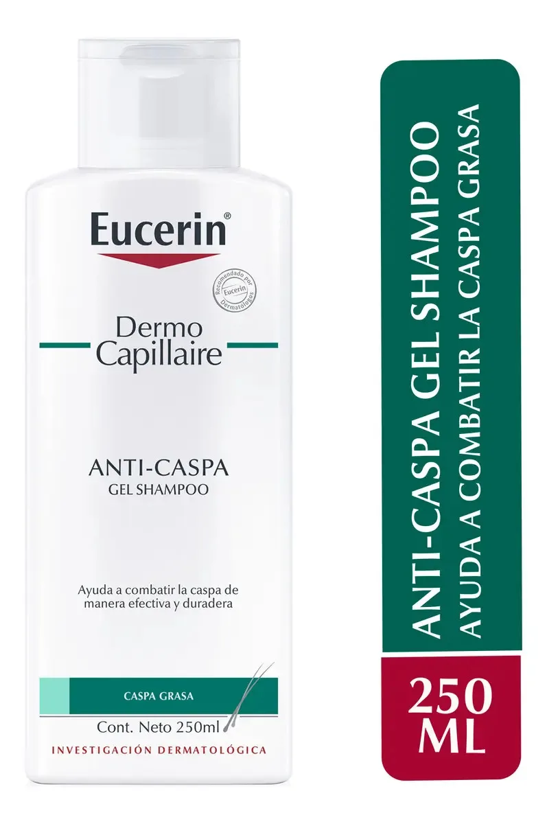 Eucerin DermoCapillaire Shampoo Anticaspa Grasa Dermatitis Seborreica Cuero Cabelludo Sensible Reduce Picazon Control Caspa 250ml