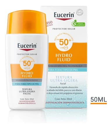 Protector Solar Facial Hydro Fluid Fps50+ Contiene 50Ml Eucerin