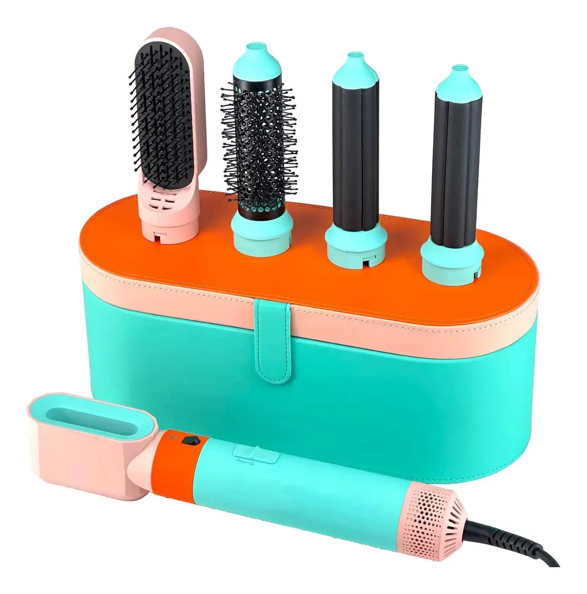 Secador Cabello 5 En 1 Secador Tipo Dyson Airmax Ondulador Color Turquesa