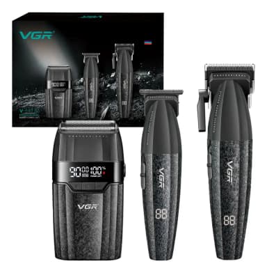 VGR V-640 Barber Combo set 3 en 1 cortadora, patillera y afeitadora inalámbricas